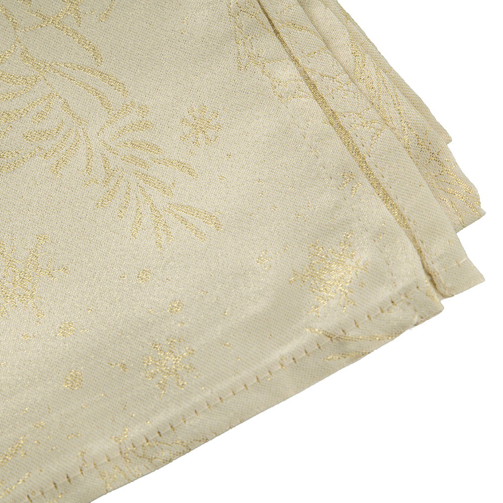 Ivory Gold Pinecone & Pine Branch Design 40x180cm Christmas Table Runner