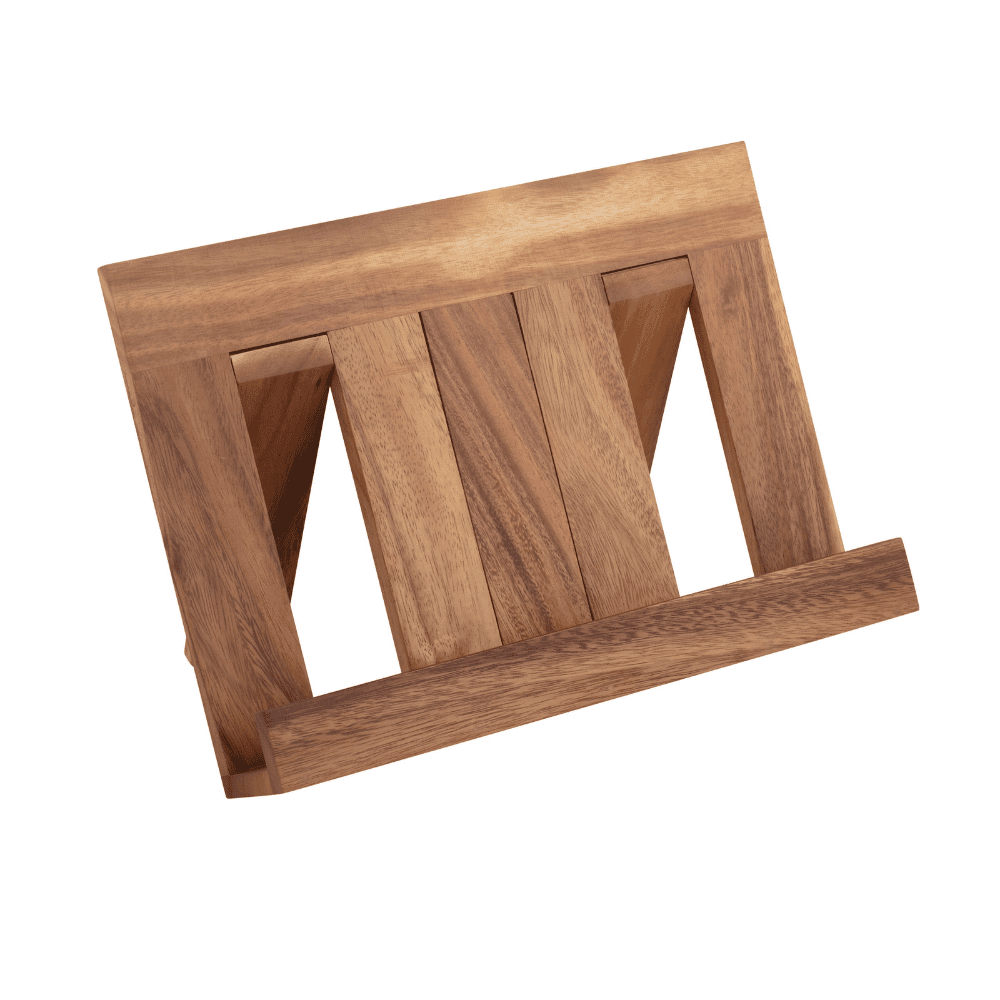 Natural Rectangular 35x24x6cm Acacia Wood Cookbook Holder