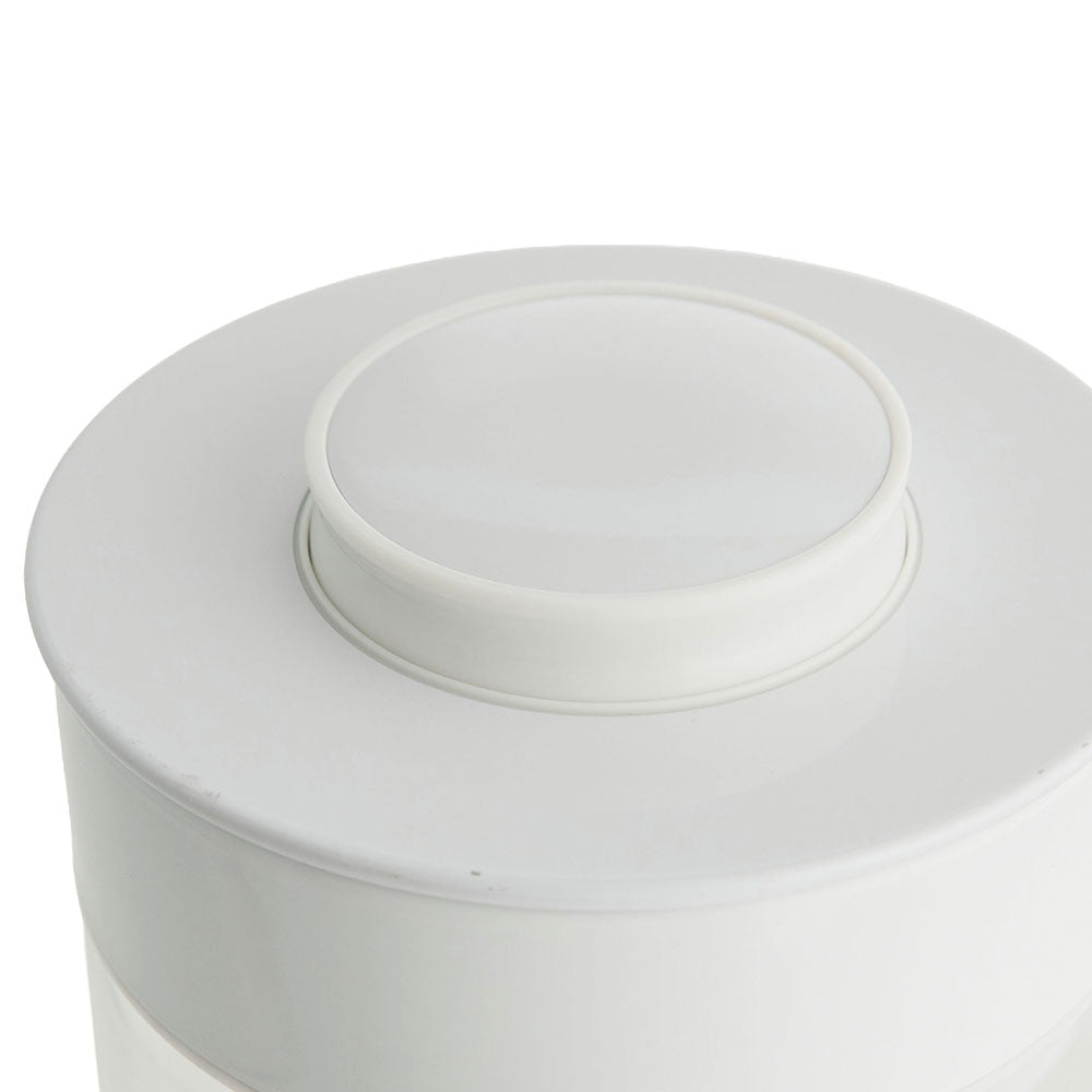 Glass with Shiny White Press Lid 400mL Storage Jar