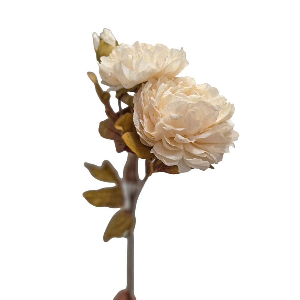 Cream 76cm Peony Queen Stem