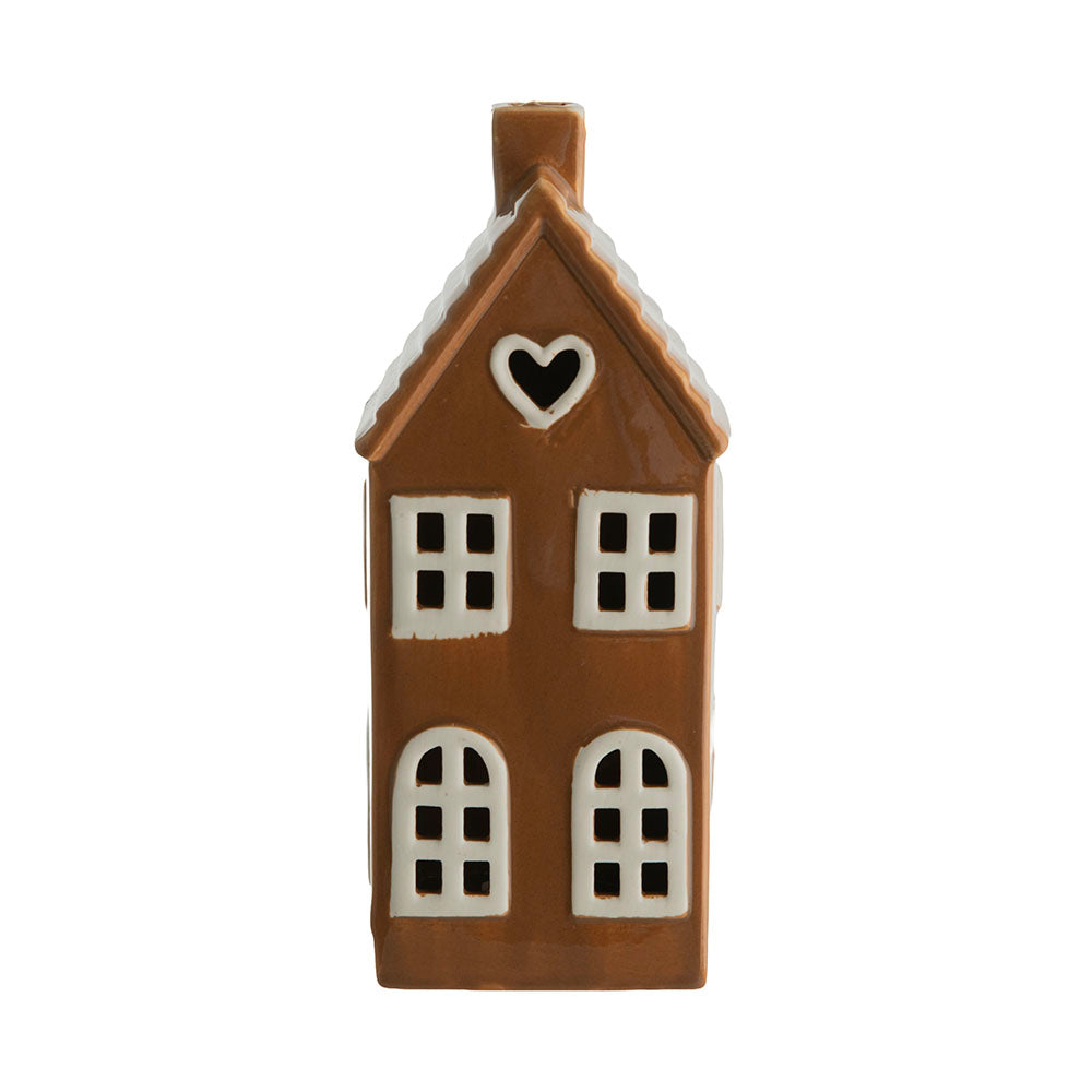 Gingerbread 21x9cm Christmas House Ornament with LED