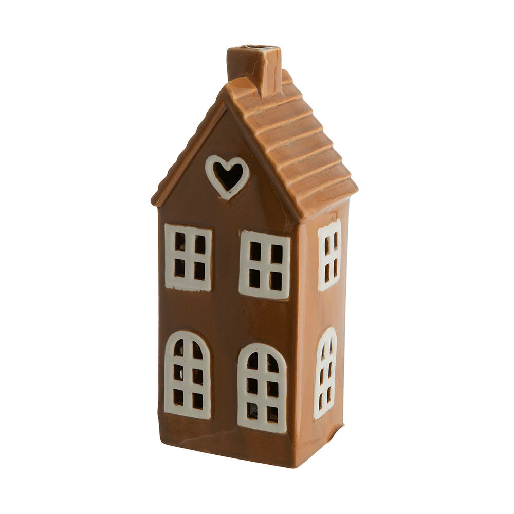 Gingerbread 21x9cm Christmas House Ornament with LED