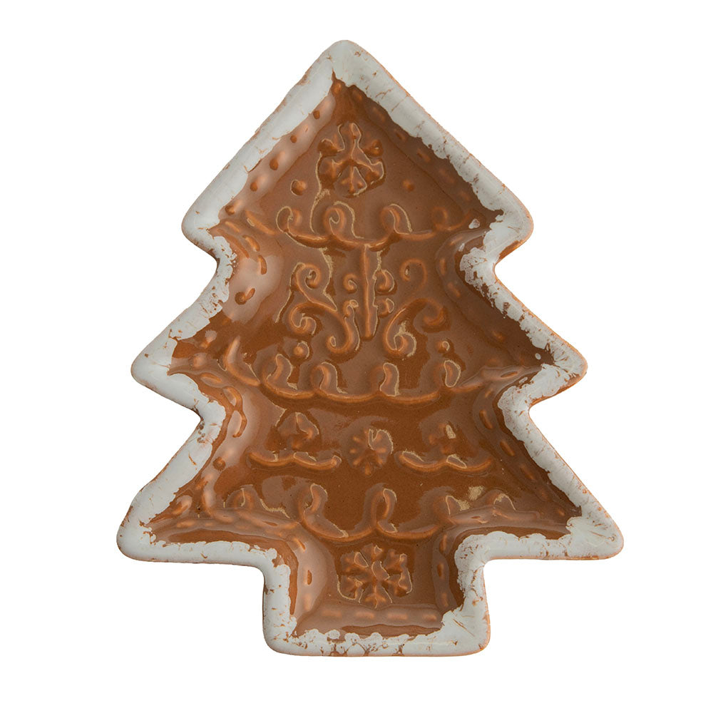 Gingerbread Christmas Tree 16x13cm Ceramic Plate