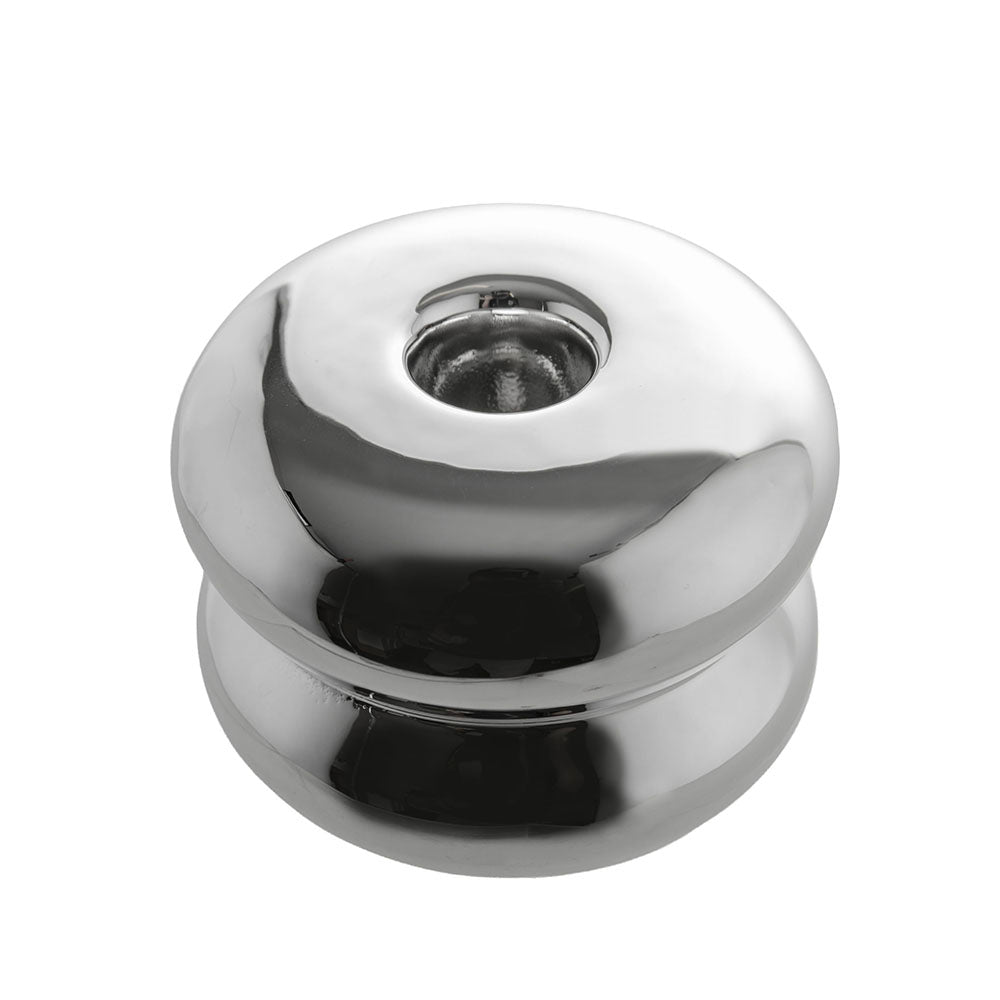 Chrome Finish 6x8cm Ceramic Taper Candle Holder