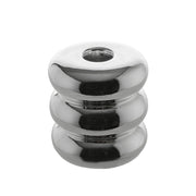 Chrome Finish 9x8cm Ceramic Taper Candle Holder
