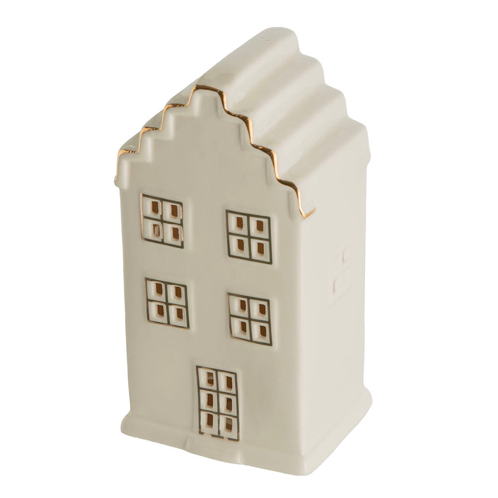 White 16x9x7cm House with LED Christmas Ornament