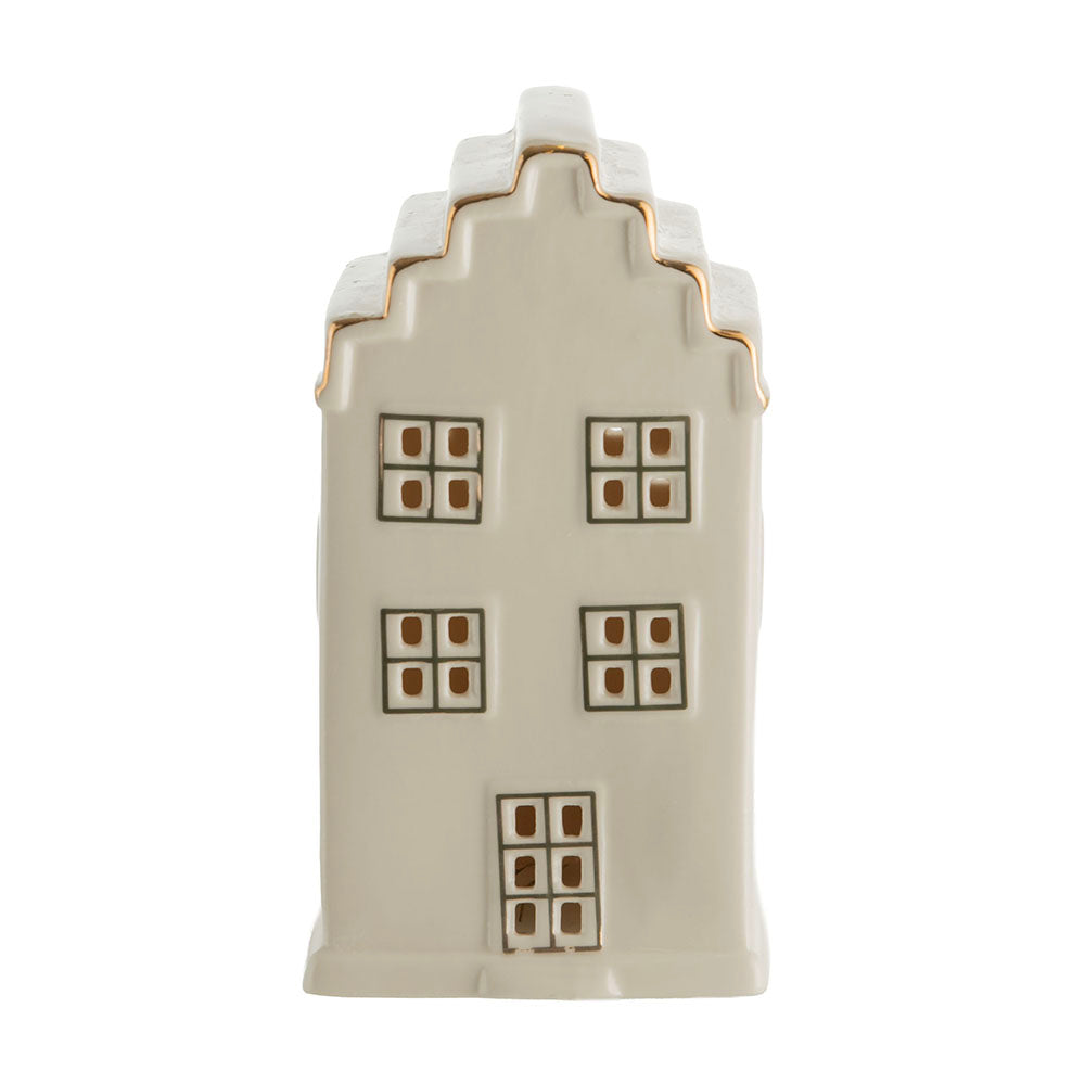 White 16x9x7cm House with LED Christmas Ornament