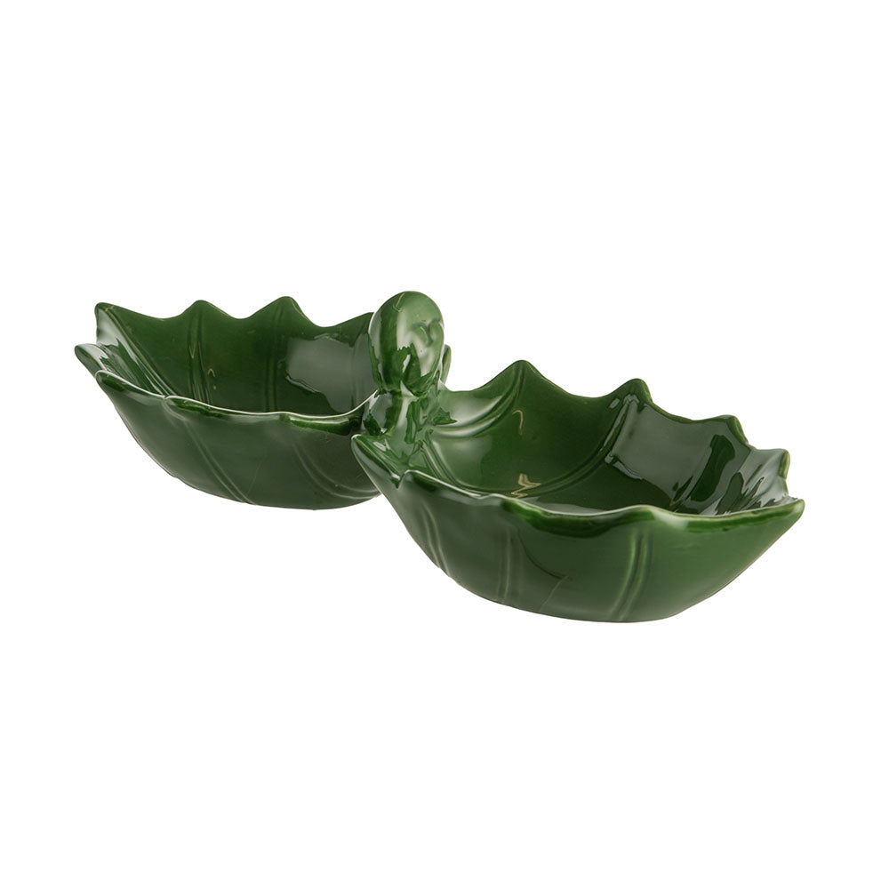 Forest Leaves 29x11cm Ceramic Double Serving Dish