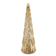 Gold 45x14cm Glass Christmas Tree Cone with LED