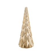 Gold 33x12cm Glass Christmas Tree Cone with LED