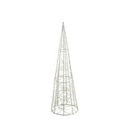 Silver 40cm LED Wire Cone Christmas Tree Decoration