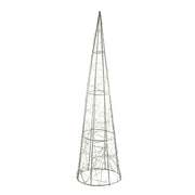 Silver 60cm LED Wire Cone Christmas Tree Decoration