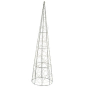Silver 80cm LED Wire Cone Christmas Tree Decoration