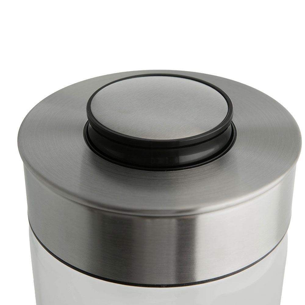 Glass with Stainless Steel Press Lid 1L Storage Canister