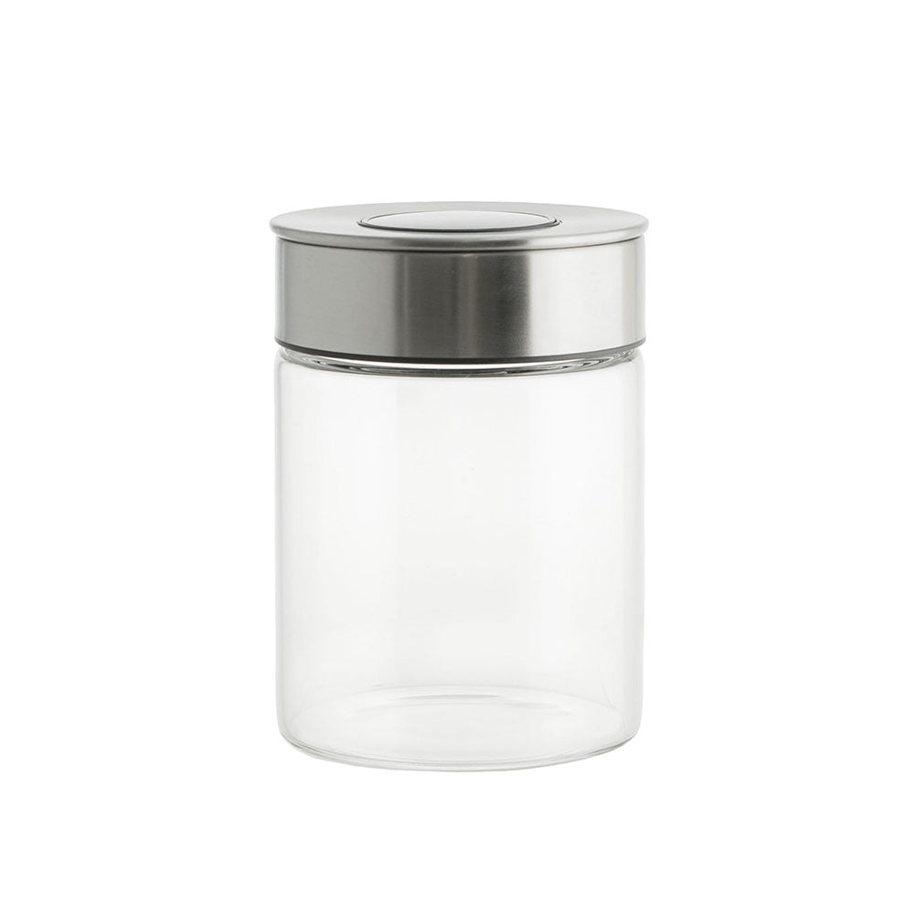 Glass with Stainless Steel Press Lid 700mL Storage Canister
