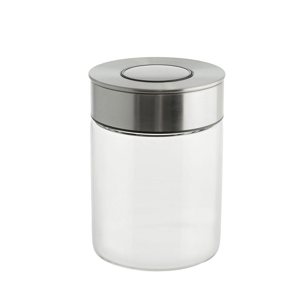 Glass with Stainless Steel Press Lid 700mL Storage Canister