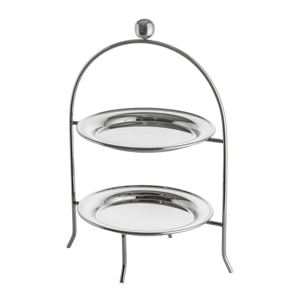 Nickel 38x25cm 2 Tier Stainless Steel Cake Stand