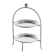 Nickel 38x25cm 2 Tier Stainless Steel Cake Stand