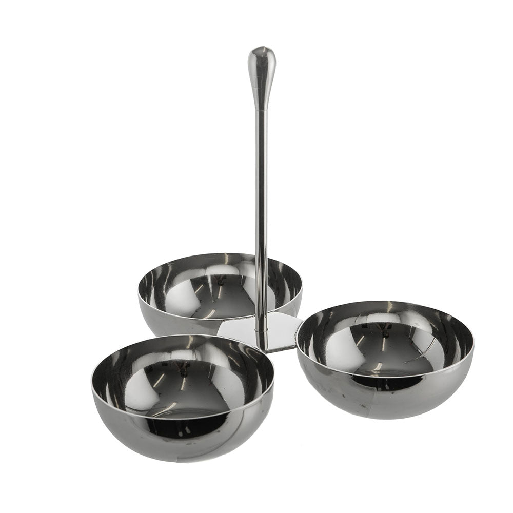 Nickel Finish 3-Bowl Condiment Server with Handle