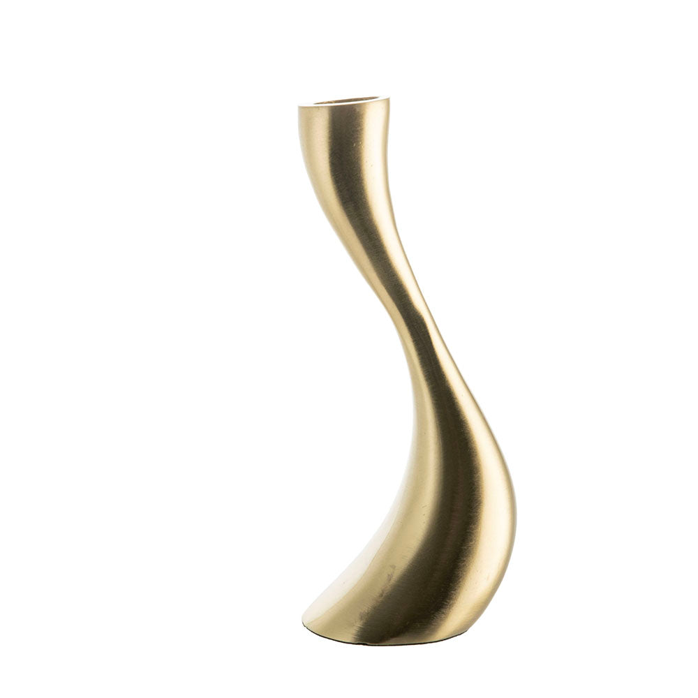 Brushed Gold  18.5cm Taper Candle Holder
