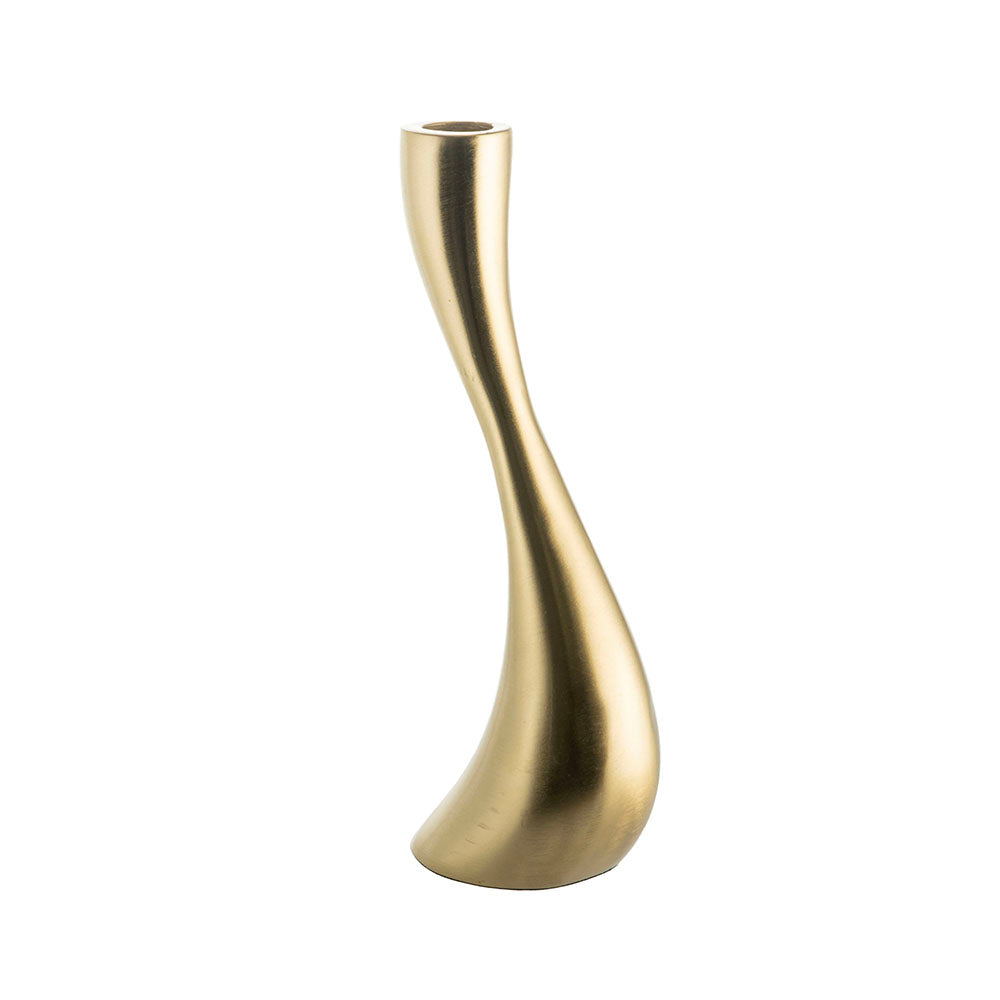 Brushed Gold  23.5cm Taper Candle Holder