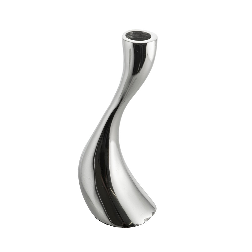 Nickel 18.5cm Taper Candle Holder