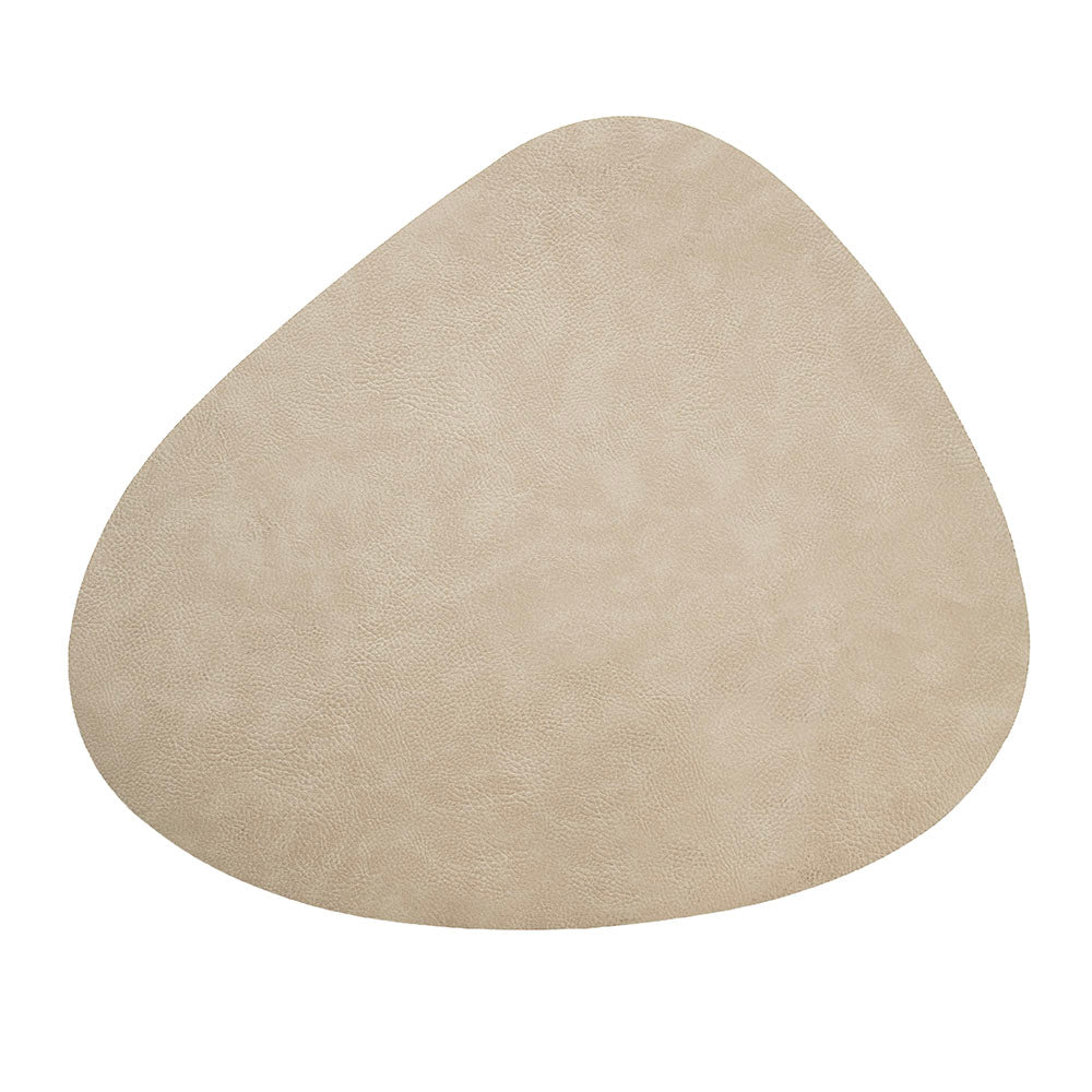 Beige Pebble Shape 37x44cm PU Faux Leather Placemat