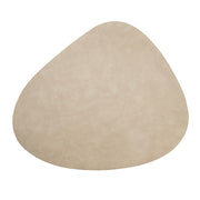 Beige Pebble Shape 37x44cm PU Faux Leather Placemat