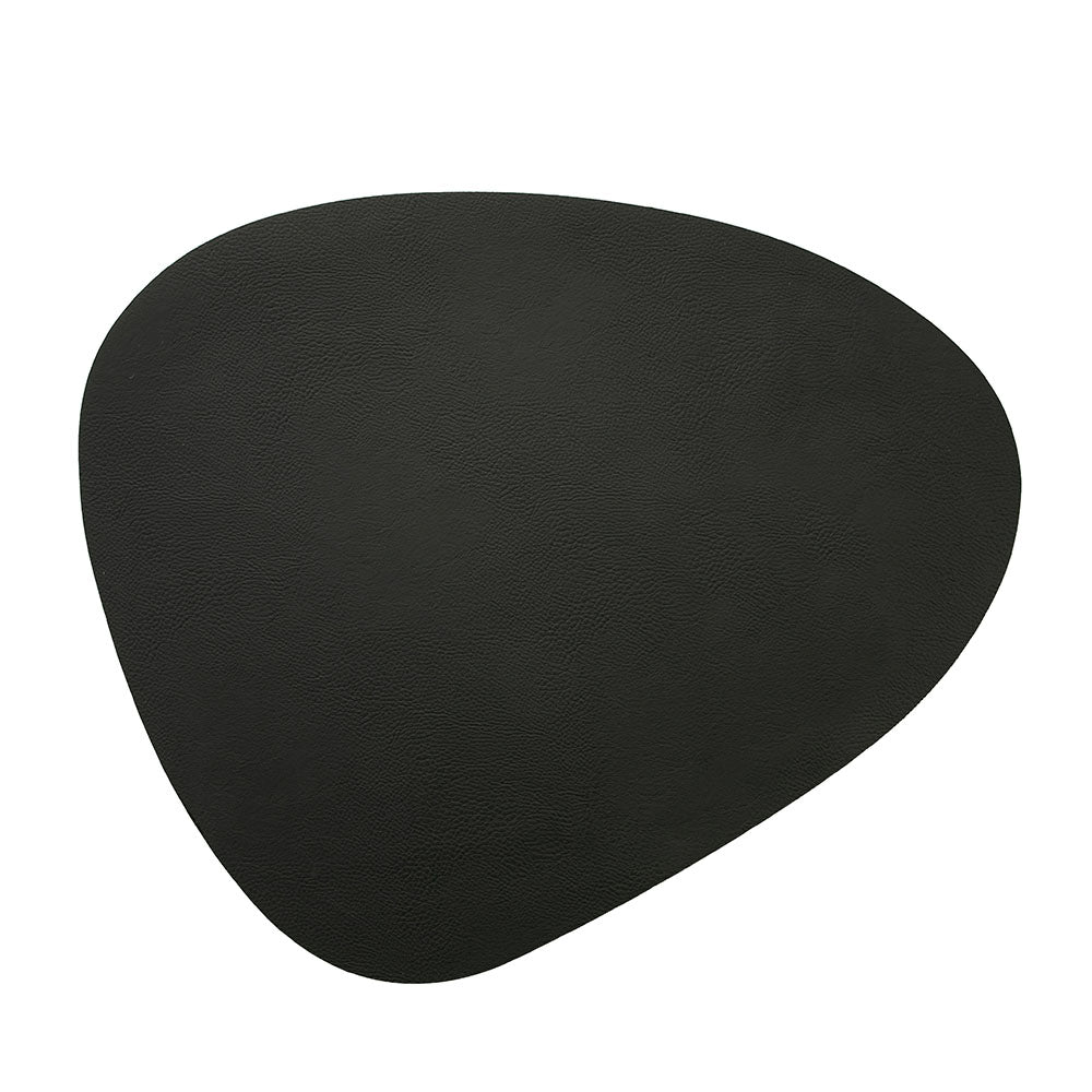 Black Pebble Shape 37x44cm PU Faux Leather Placemat