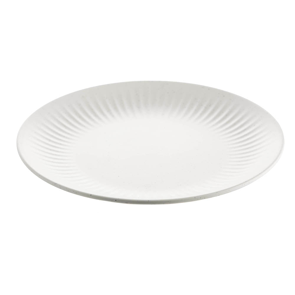 Speckle White Ripple Round 26cm Melamine Plate
