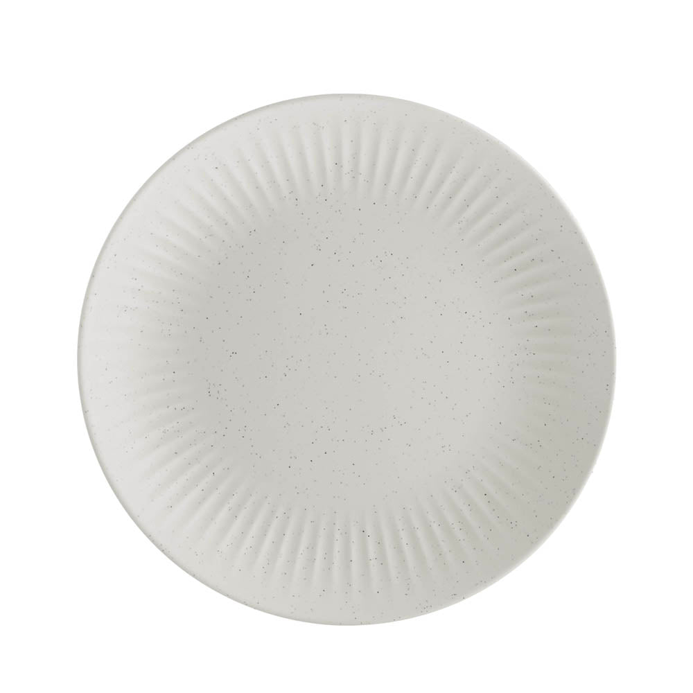Speckle White Ripple Round 26cm Melamine Plate