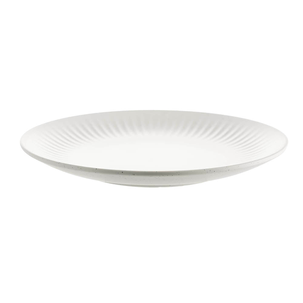 Speckle White Ripple Round 26cm Melamine Plate