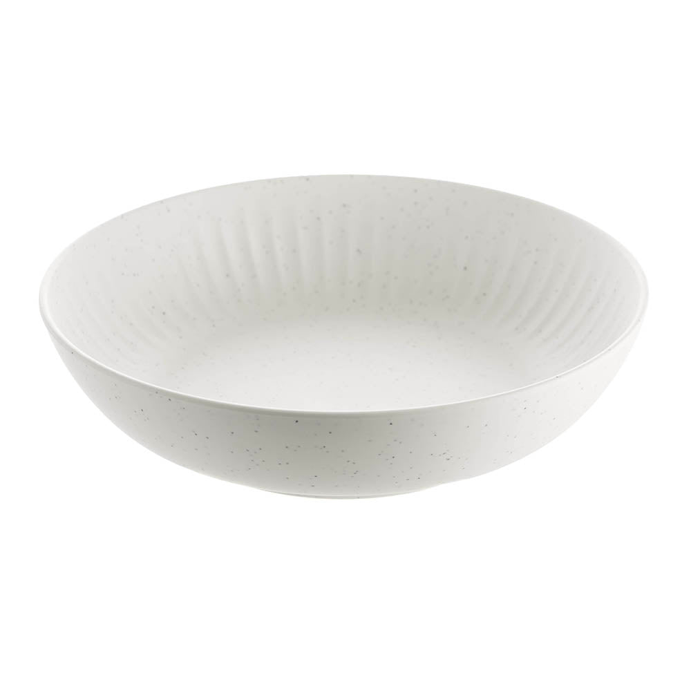Speckle White Ripple Round 21cm Melamine Bowl