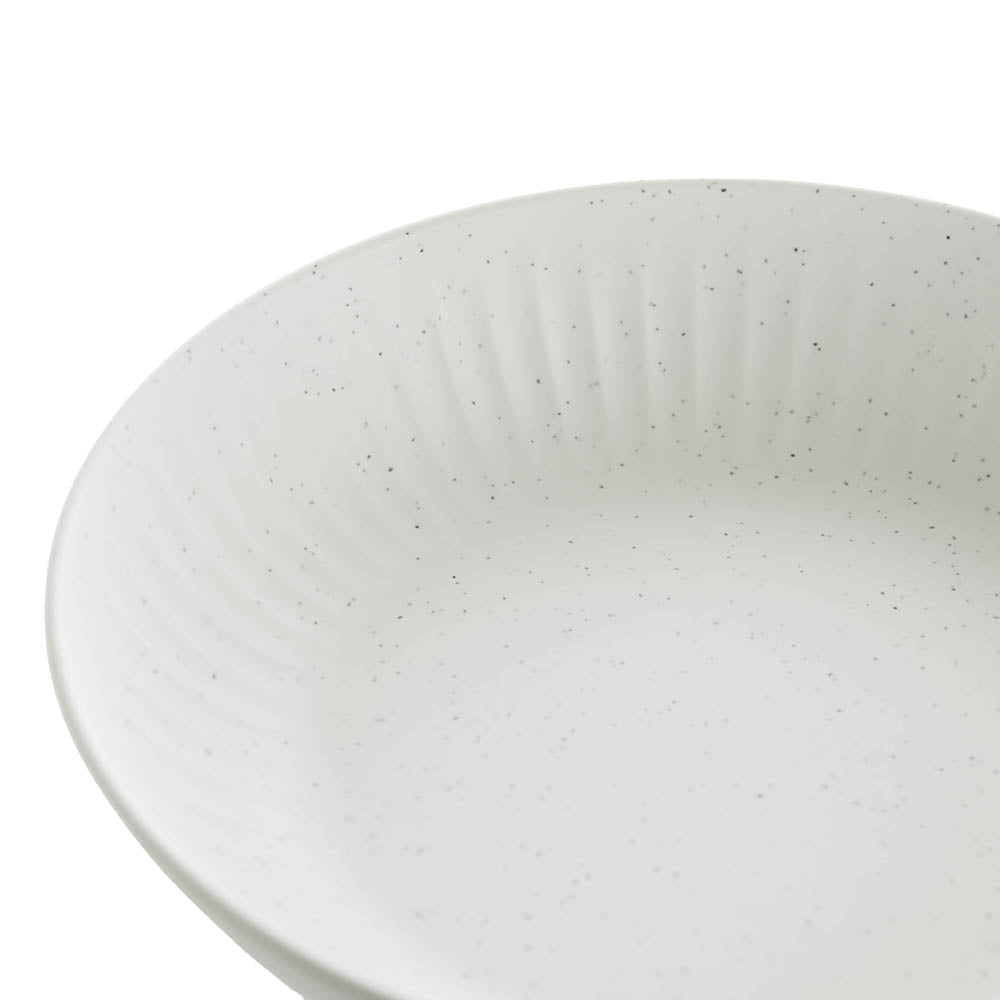 Speckle White Ripple Round 21cm Melamine Bowl