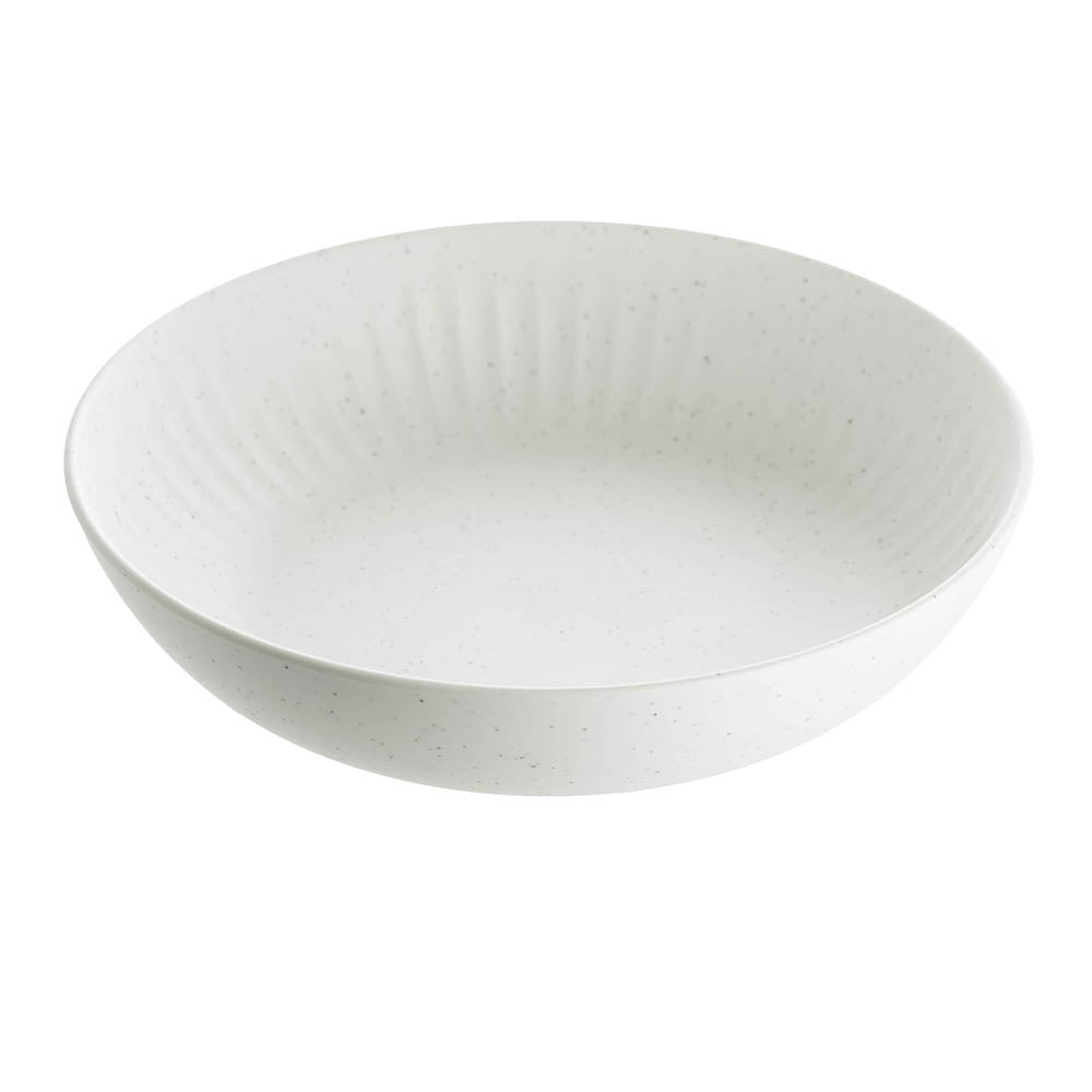 Speckle White Ripple Round 21cm Melamine Bowl