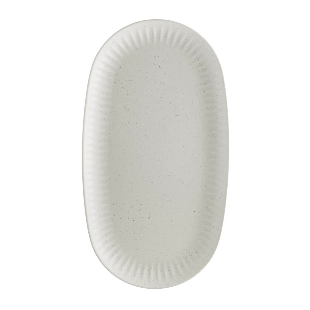 Speckle White Ripple Oval 37x20cm Melamine Platter