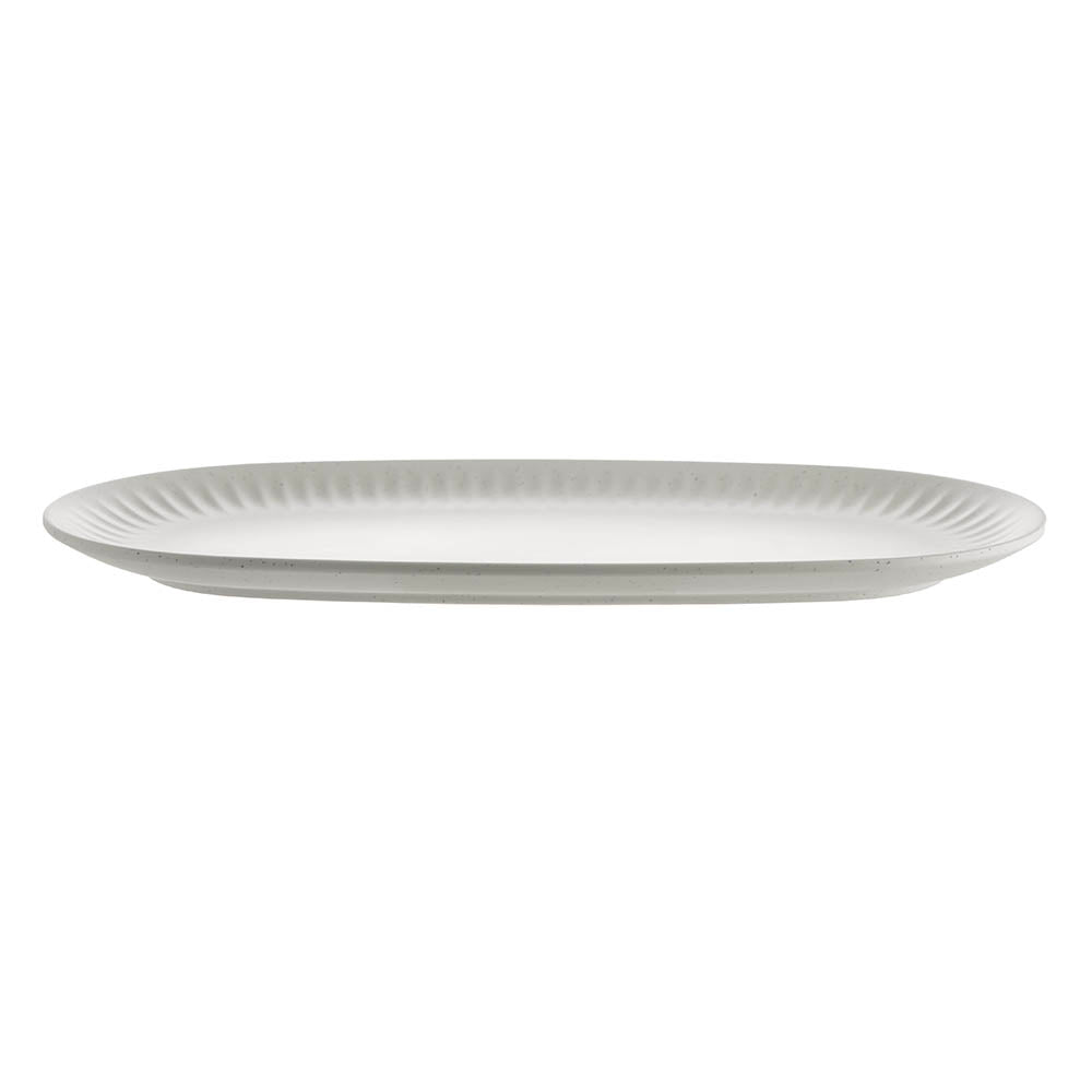 Speckle White Ripple Oval 37x20cm Melamine Platter