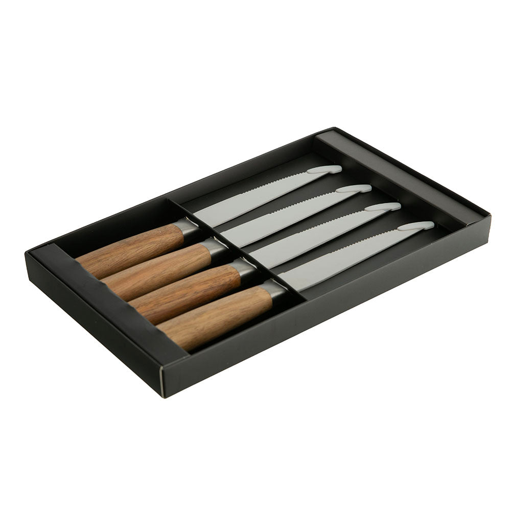 Otto 24.5cm Set/4 Steak Knife with Acacia Wooden Handle