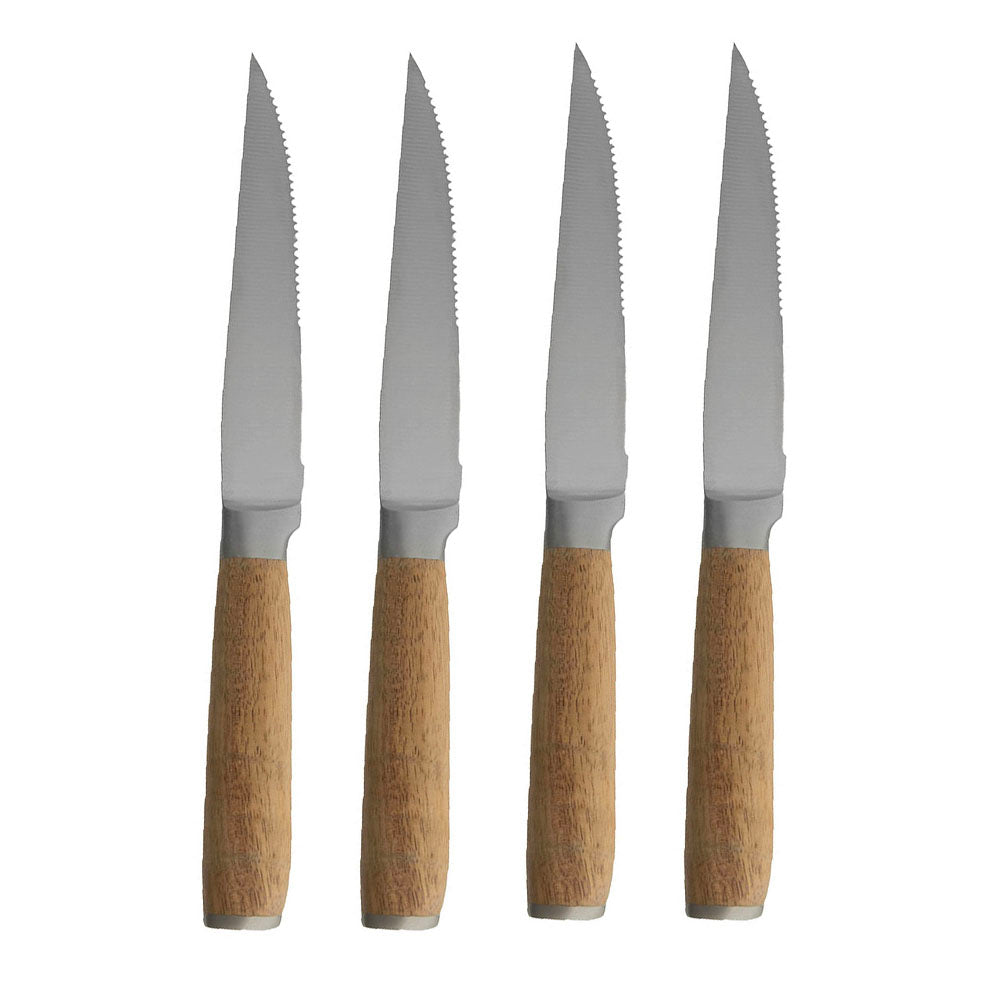 Otto 24.5cm Set/4 Steak Knife with Acacia Wooden Handle