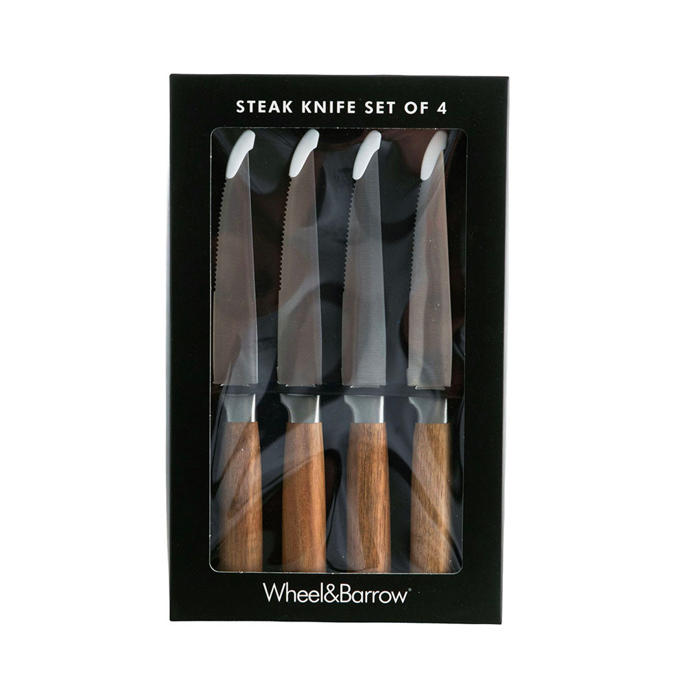 Otto 24.5cm Set/4 Steak Knife with Acacia Wooden Handle