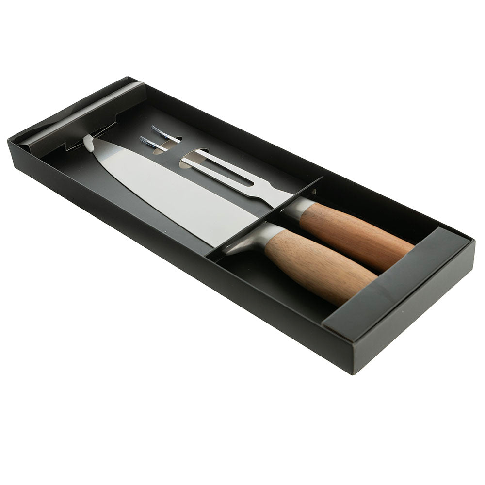 Otto 33.5cm Set/2 Carving Knife with Acacia Wooden Handle
