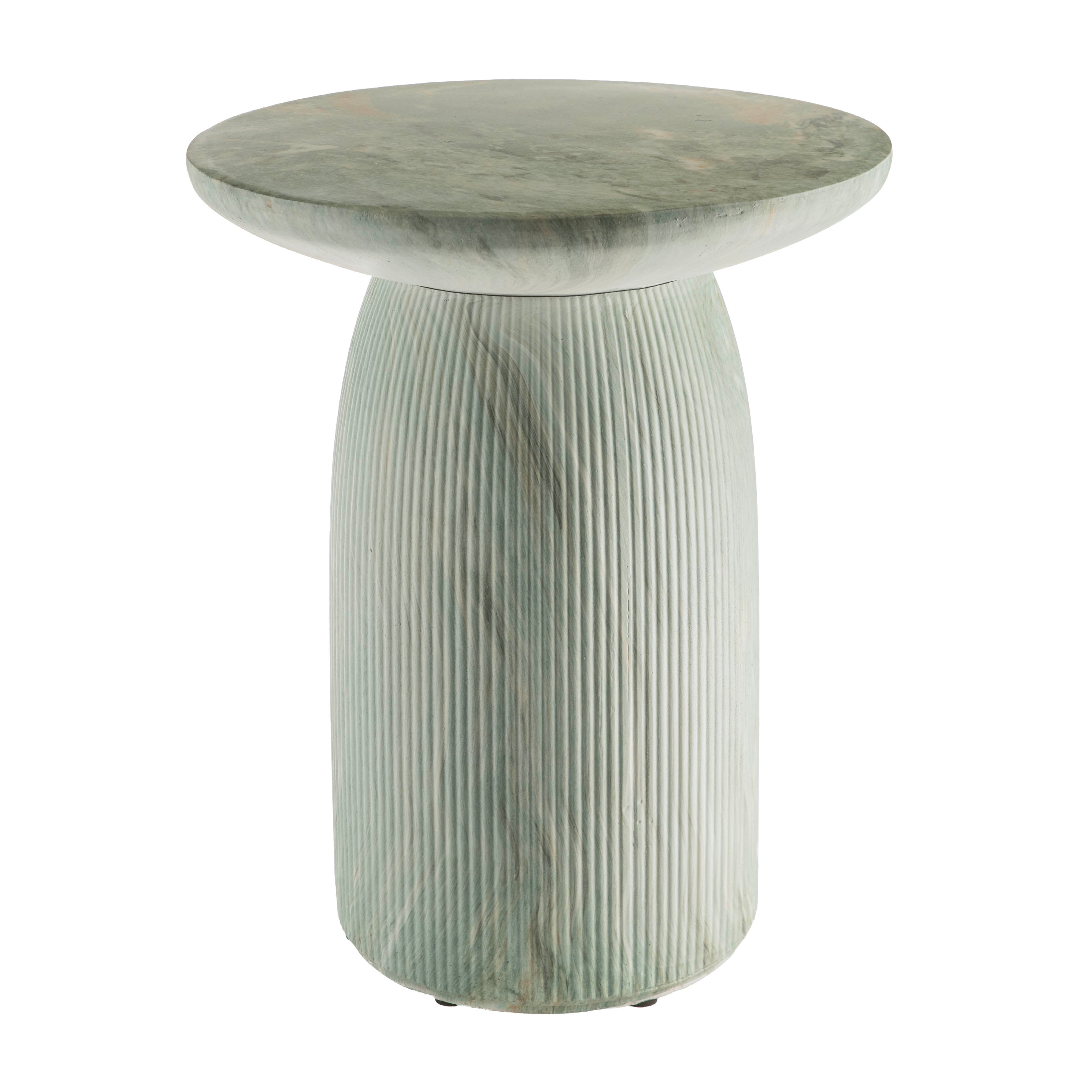 Blue Marble Look Pillar 43x52cm Side Table