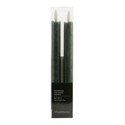 Forest Green Flameless LED Set/2 25x2cm Taper Candle