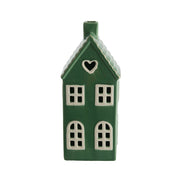 Forest Green & White 21x9cm House with LED Christmas Ornament
