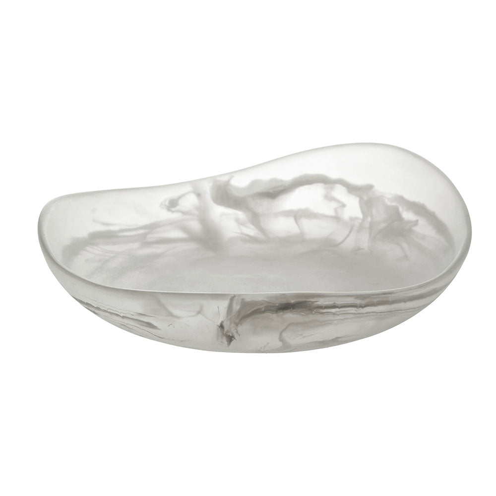 Resin White 28x8cm Organic Bowl