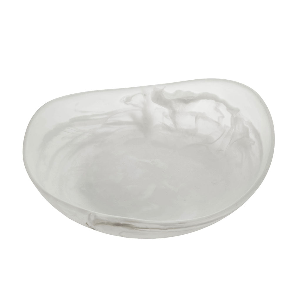 Resin White 28x8cm Organic Bowl