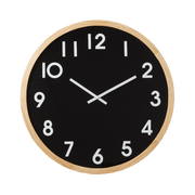Leonard Natural & Black 42x6cm Wall Clock