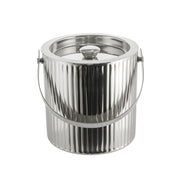 Silver Crimped Ice Bucket with Handle