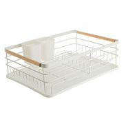 White Powder Coated Dish Rack with Side Cutlery