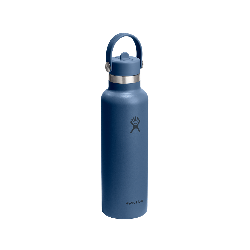 Hydro Flask Standard Mouth Harbour Blue Bottle with Flex Straw Cap 621mL